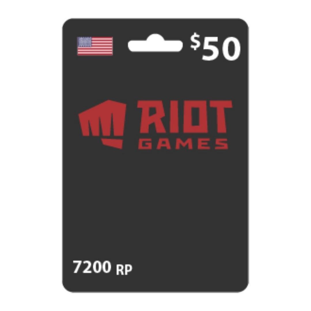 Riot Points $50 Card - 7200 Rp (Us)