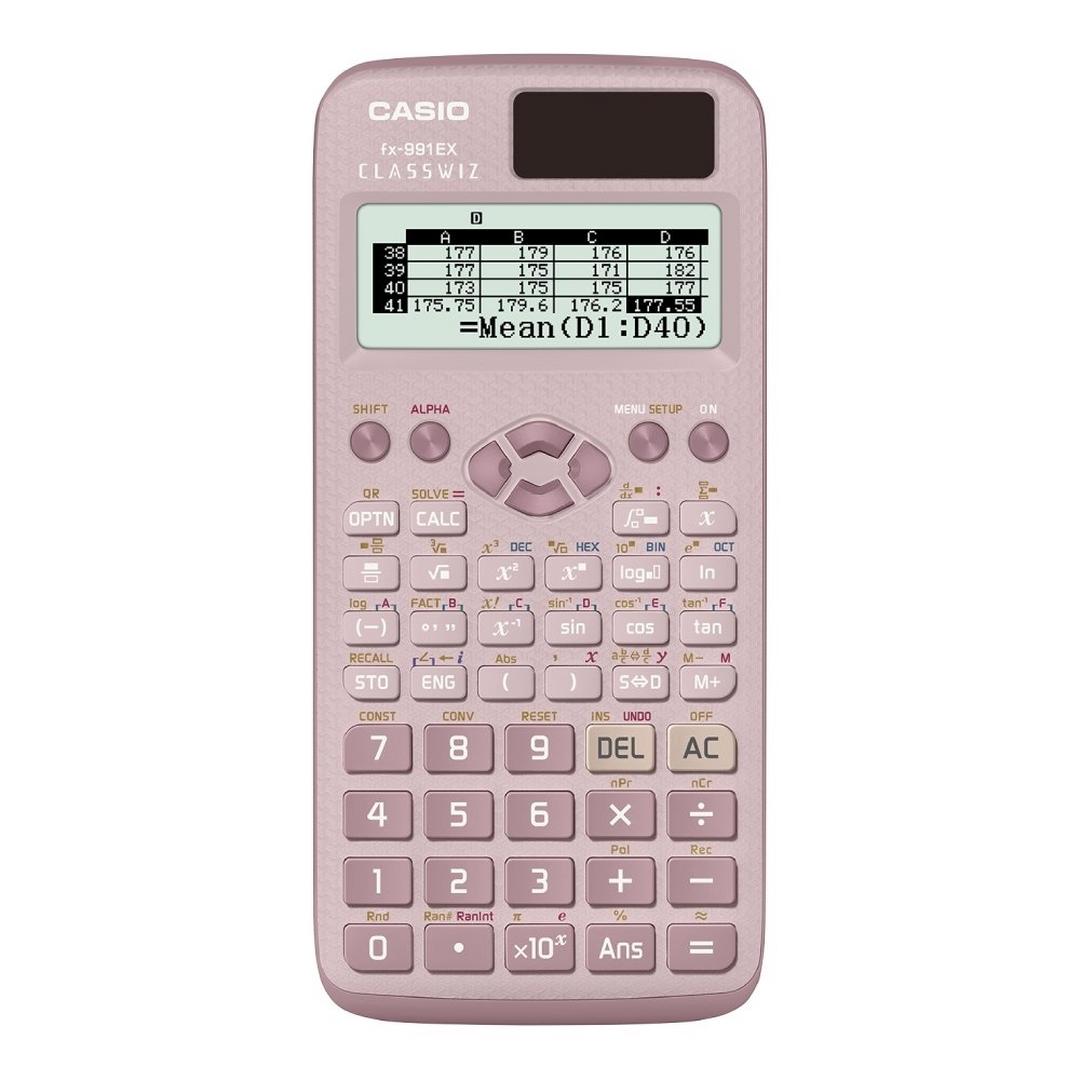 آلة حاسبة علمية قياسية من كاسيو باللون الوردي (FX-991EX-PK)