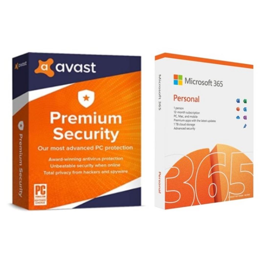 Avast Multi-Device Premium Security + Microsoft office 365 Personal – Physical Unit
