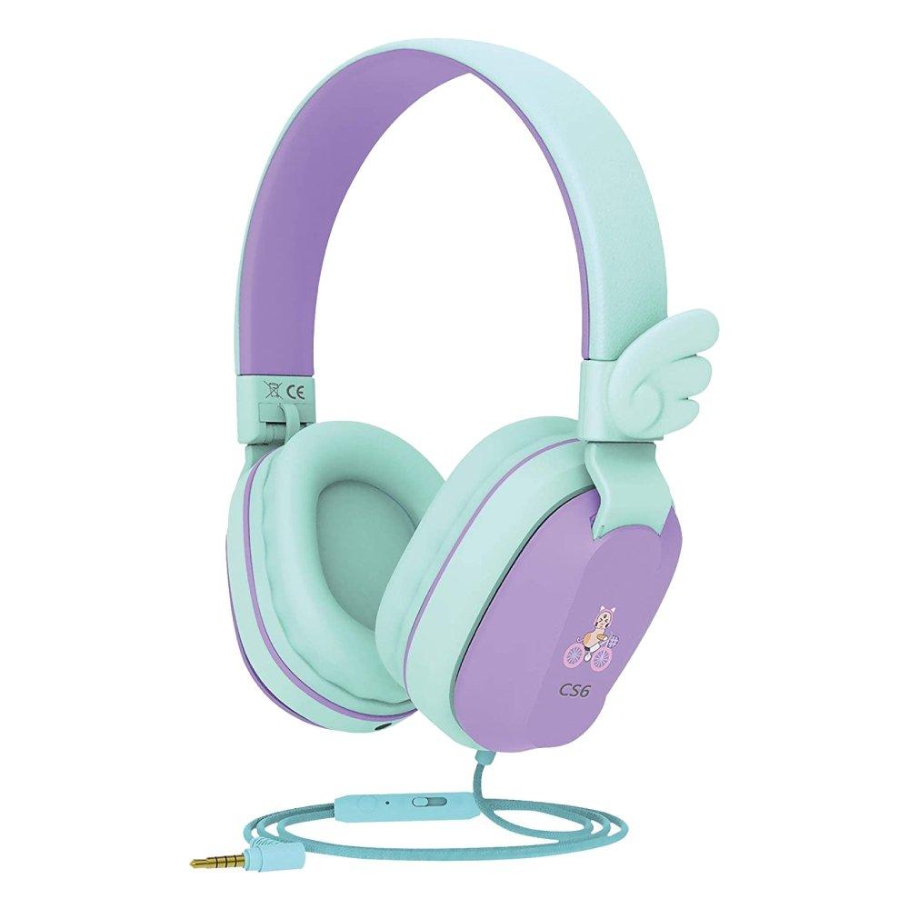 

Riwbox kids wired over-ear headphones - purple/green