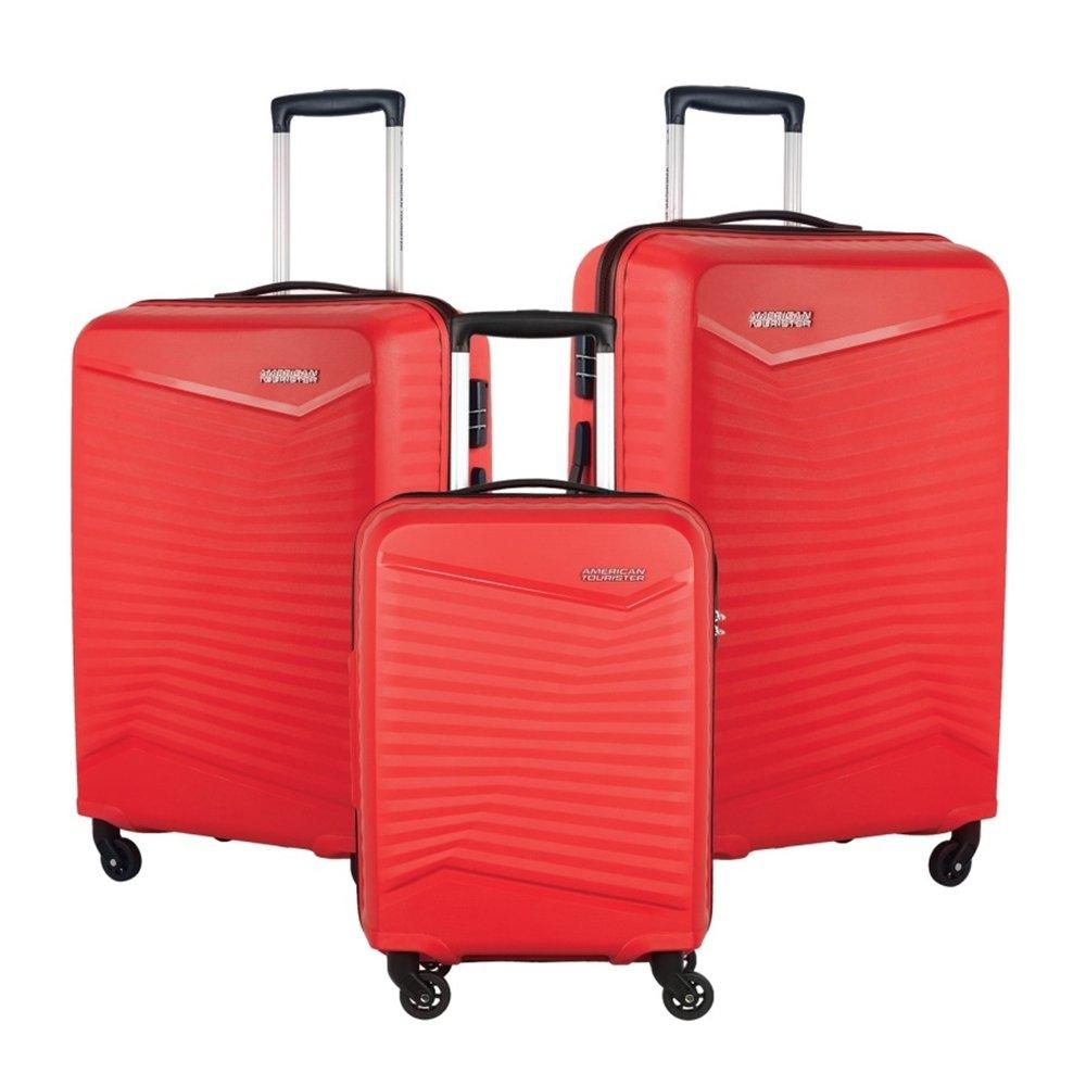 

American tourister phoenix spinner hard luggage 3 set, lo4x00 004 - red