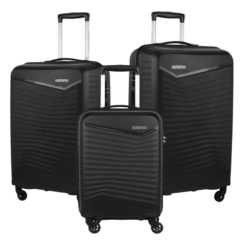 

American tourister phoenix spinner hard luggage 3 set (lo4x09 004) black