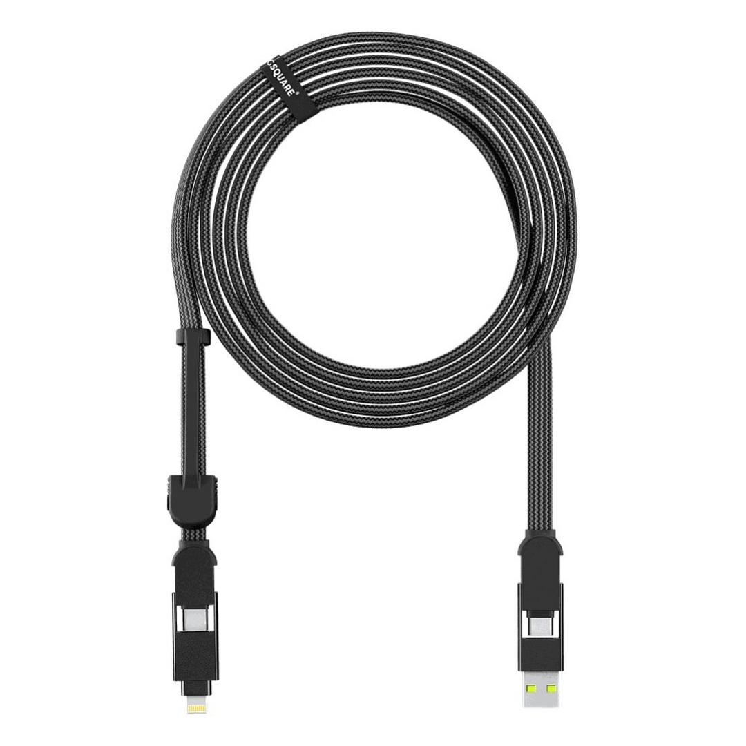 Rolling Square inCharge XL 4in1 3m Cable - Black