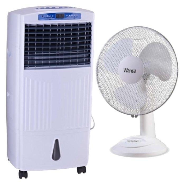 

Wansa purifying air cooler – 15l – 70w (ar-6002 a/cl) + wansa desk fan af-2501 16 inch