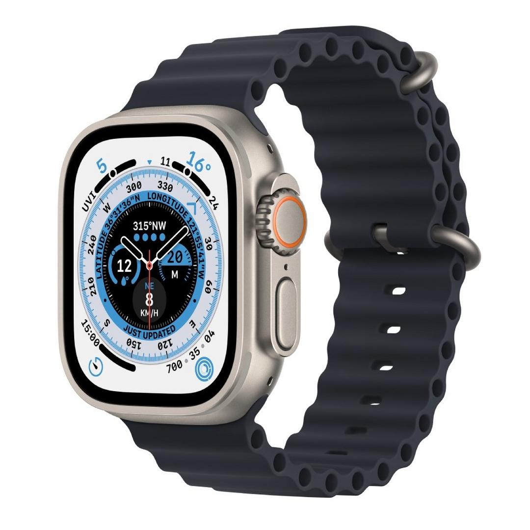 Apple Watch Ultra GPS + Cellular, 49mm Titanium Case with Midnight Ocean Band