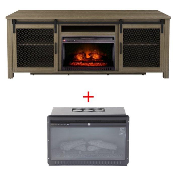 

Wansa 85-inch tv stand with electric fireplace - 80kg + fireplace insert for tv stand (...