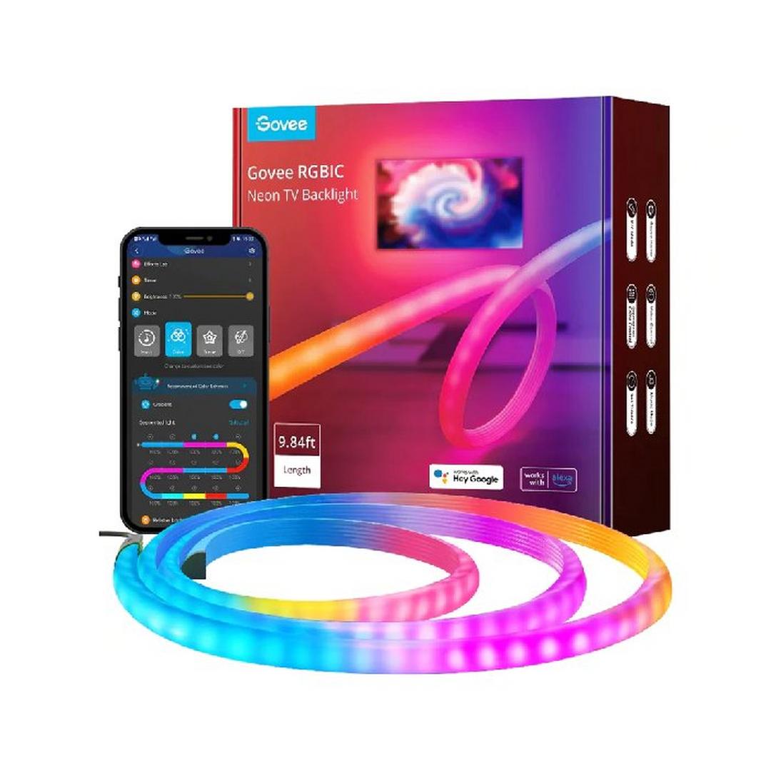 Govee RGBIC Neon TV Backlight, 48-75 inch, 36Watts, H61B2 - Multicolor
