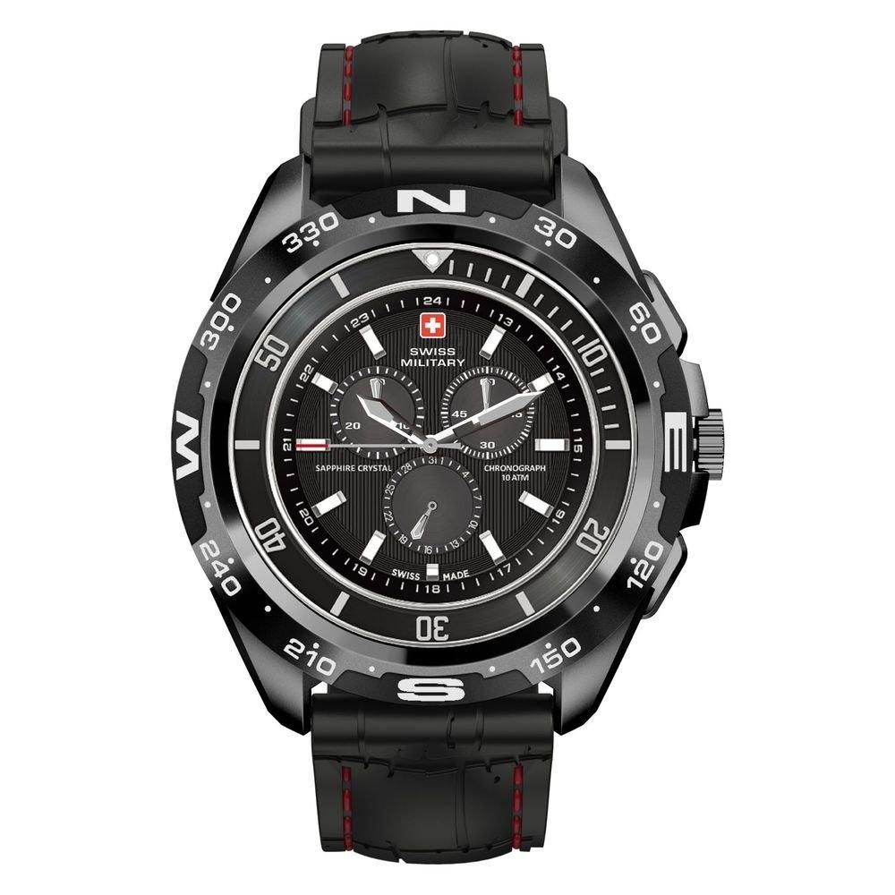 

Swiss military dom smart watch silicon strap - black