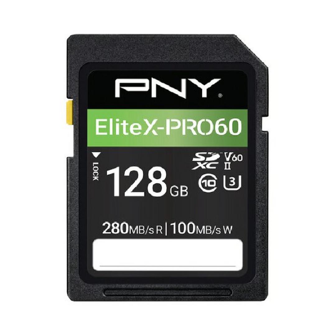PNY EliteX-PRO60 Memory Card, 128GB, UHS-II - P-SD128V60280EXP6-GE
