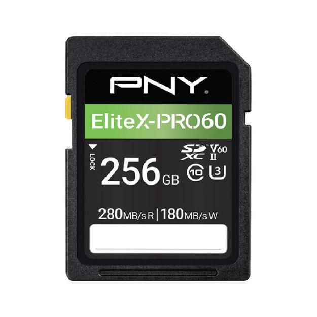 

Pny elitex-pro60 flash memory card, 256gb, uhs-ii - p-sd256v60280exp6-ge