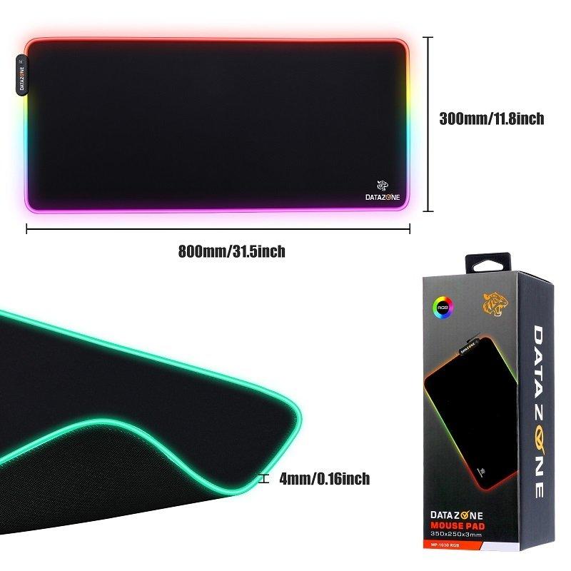 

Datazone thickened non-slip rubber base mouse pad, smooth surface with rgb , mp1035- black