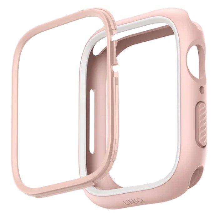 

Uniq moduo case with interchangeable bezels for apple watch 44 /45mm - pink / white