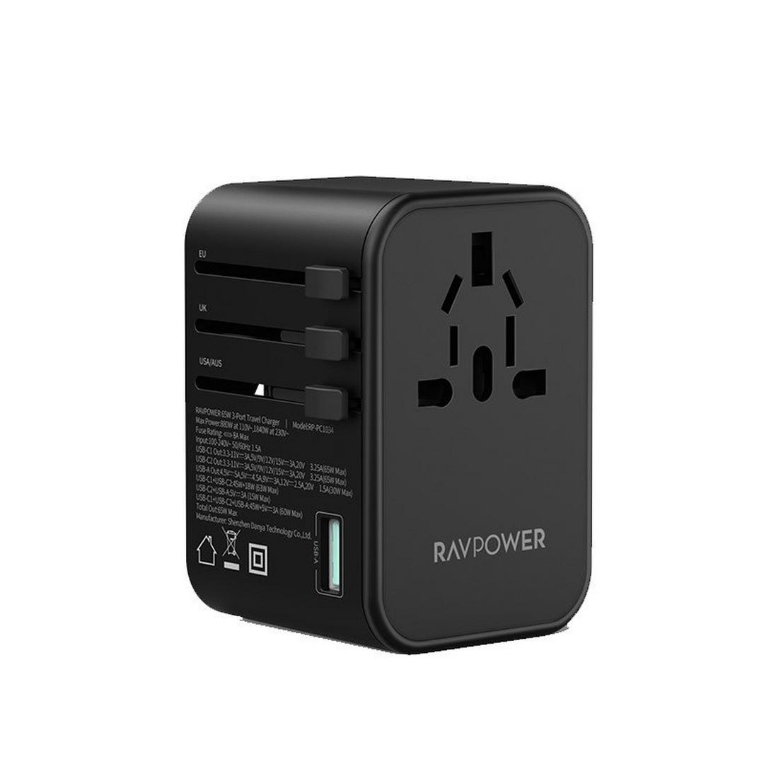 Ravpower (PC1033 Pd) Pioneer, 65 Watts, 3-Port - Travel Charger