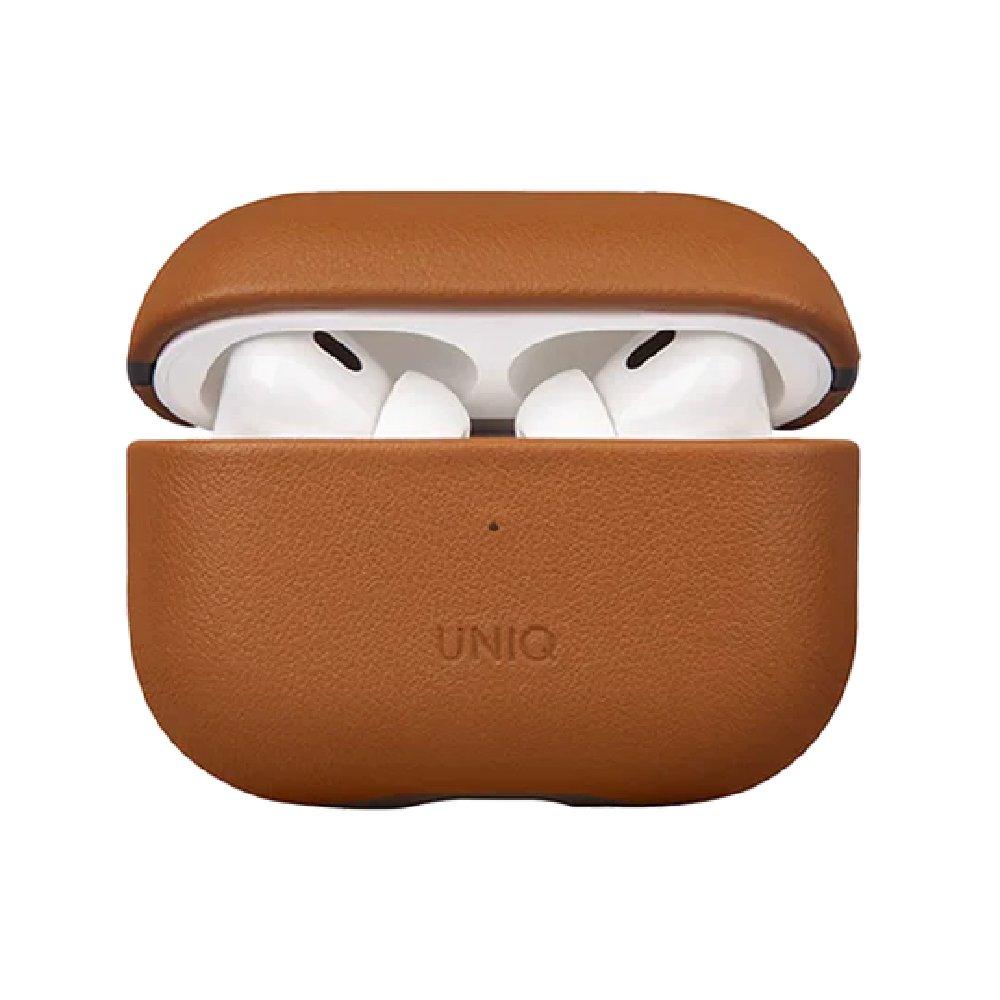 

Uniq genuine leather airpods pro (2nd gen) case - brown