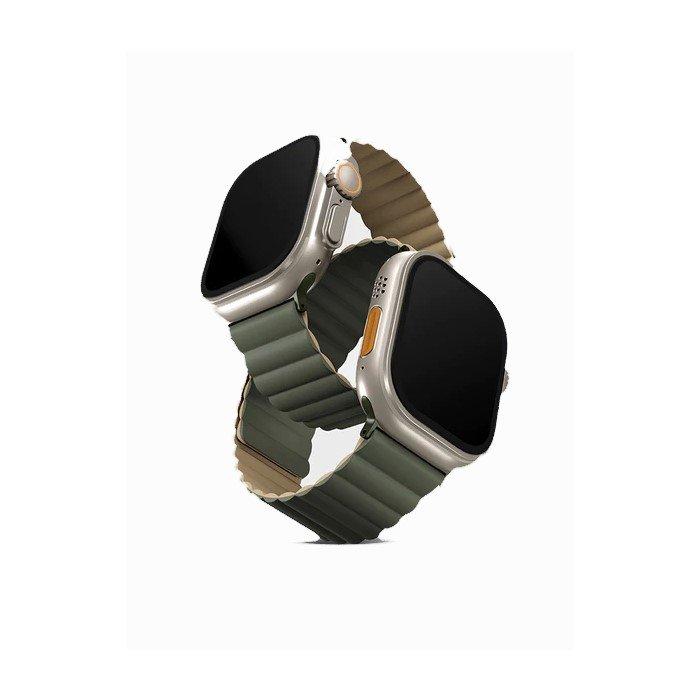 

Uniq revix 49/45/44/42mm reversible apple watch strap, 8886463683958– moss green / tan