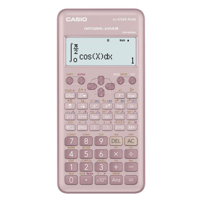 

Casio scientific calculator, fx-570es plus - pink