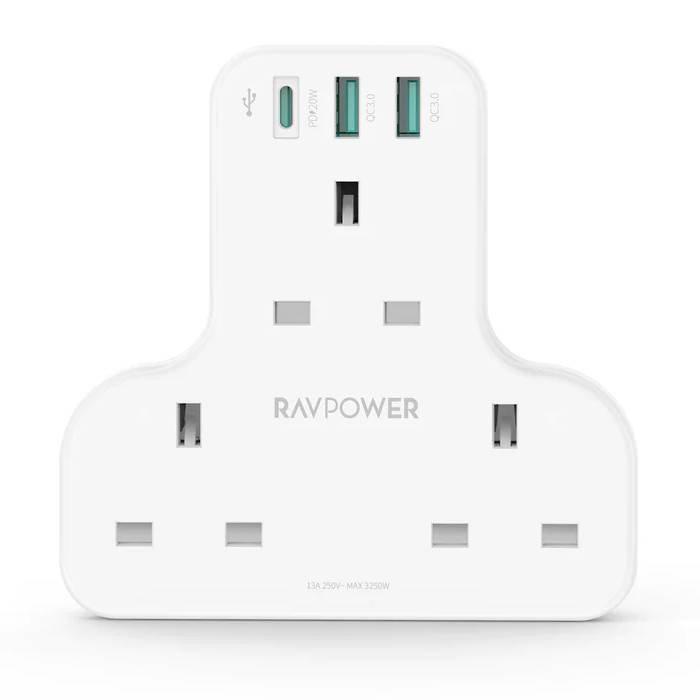 

Ravpower pd pioneer wall charger, 3-port, 20w, rp-pc1036– white