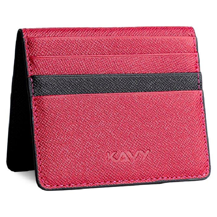 

Kavy slim wallet , leather, kavy-bfold - maroon