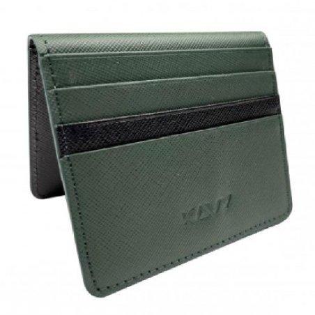 

Kavy leather slim wallet with front pocket - green