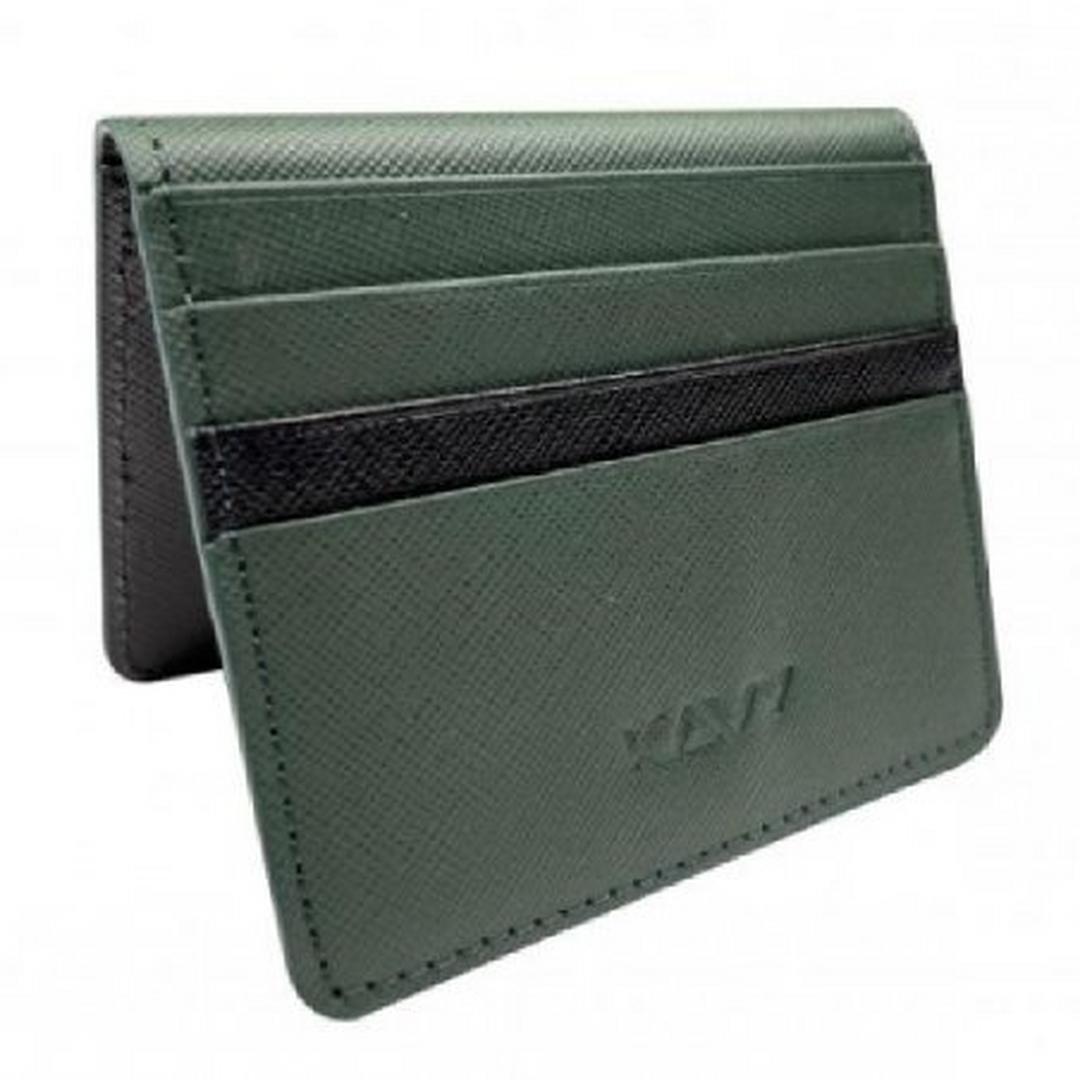 Kavy Leather Slim Wallet with Front Pocket - Green