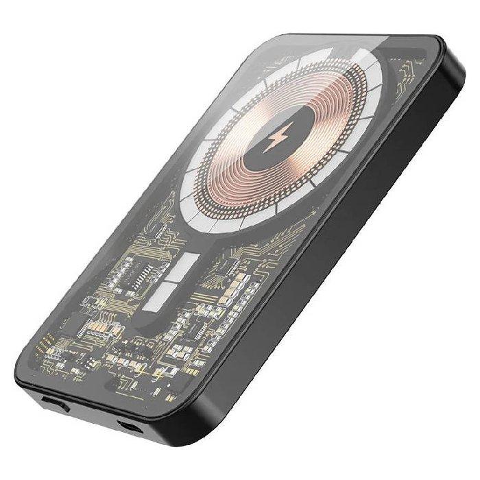 

Blupebble core pod lucid transparent 5000mah power bank with magsafe, bp-cplms5000-bk -...