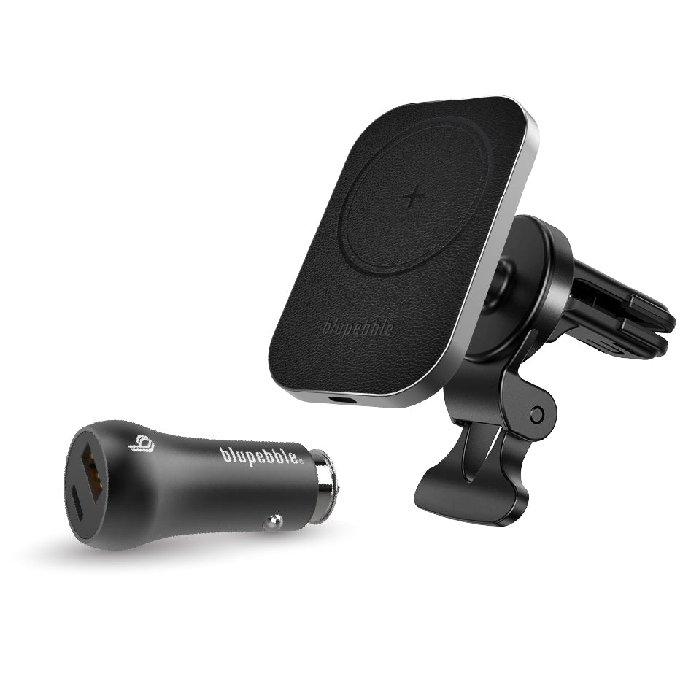 

Blupebble navimag 3 in 1 combo, wireless charger 15w magsafe car charging mount + 38w c...