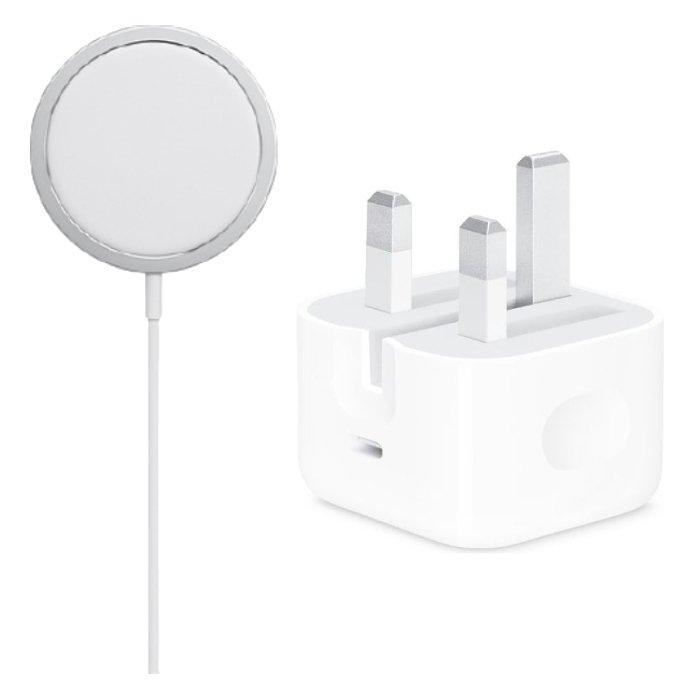 

Apple 20w usb-c power adapter (mhjf3b/a) + magsafe wireless charger (mhxh3ze/a) - white