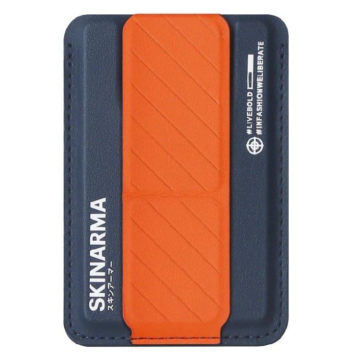 

Skinarma kado mag-charge card holder with grip stand, sk-kado-bluorg – blue / orange