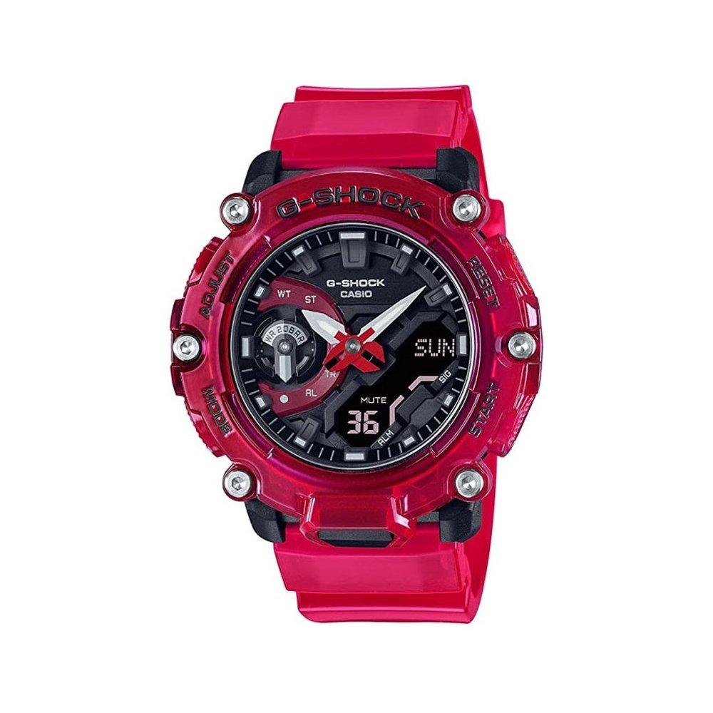 

Casio g-shock youth men's watch, analog/digital, 51mm, ga-2200skl-4adr - red transparent