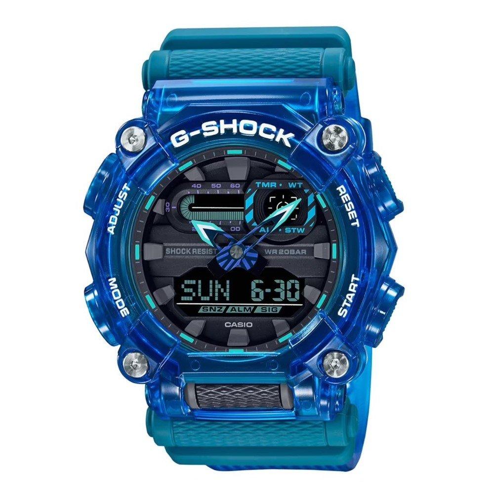 

Casio g-shock youth men's watch, analog/digital, 53mm, ga-900skl-2adr - blue transparent