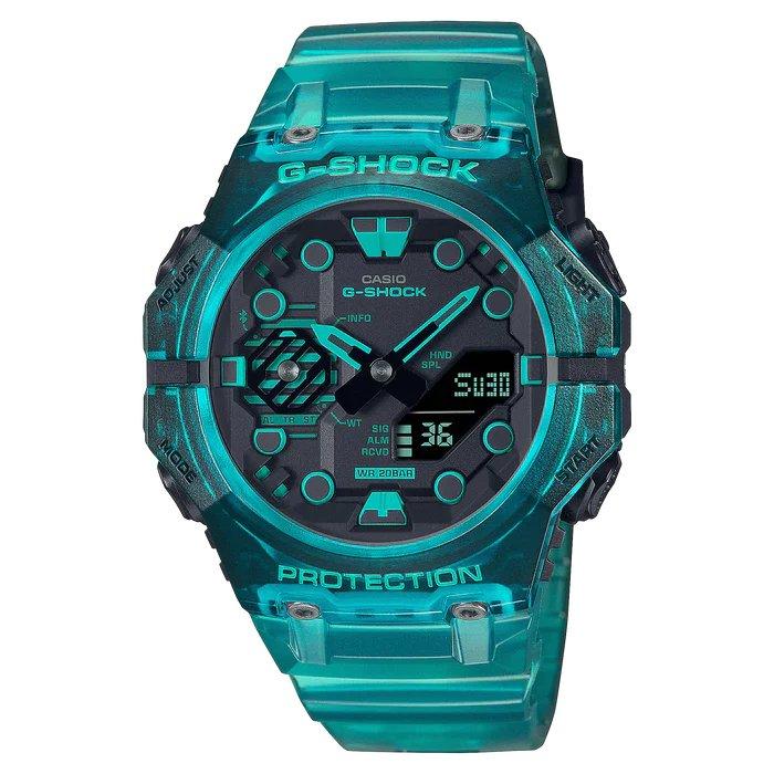 

Casio g-shock youth men's watch, analog/digital, 42mm, ga-b001g-2adr - blue transparent