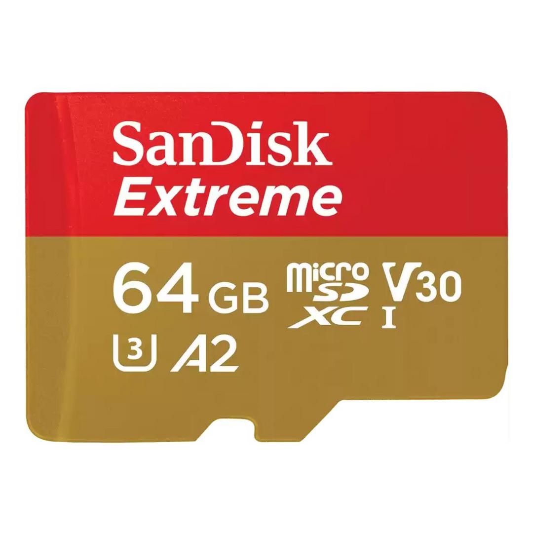 بطاقة ذاكرة اكستريم مايكرو اس دي بسعة 64 جيجا لألعاب الهاتف من سانديسك، سرعة تصل الى 170 ميجا ، SDSQXAH-064G-GN6GN
