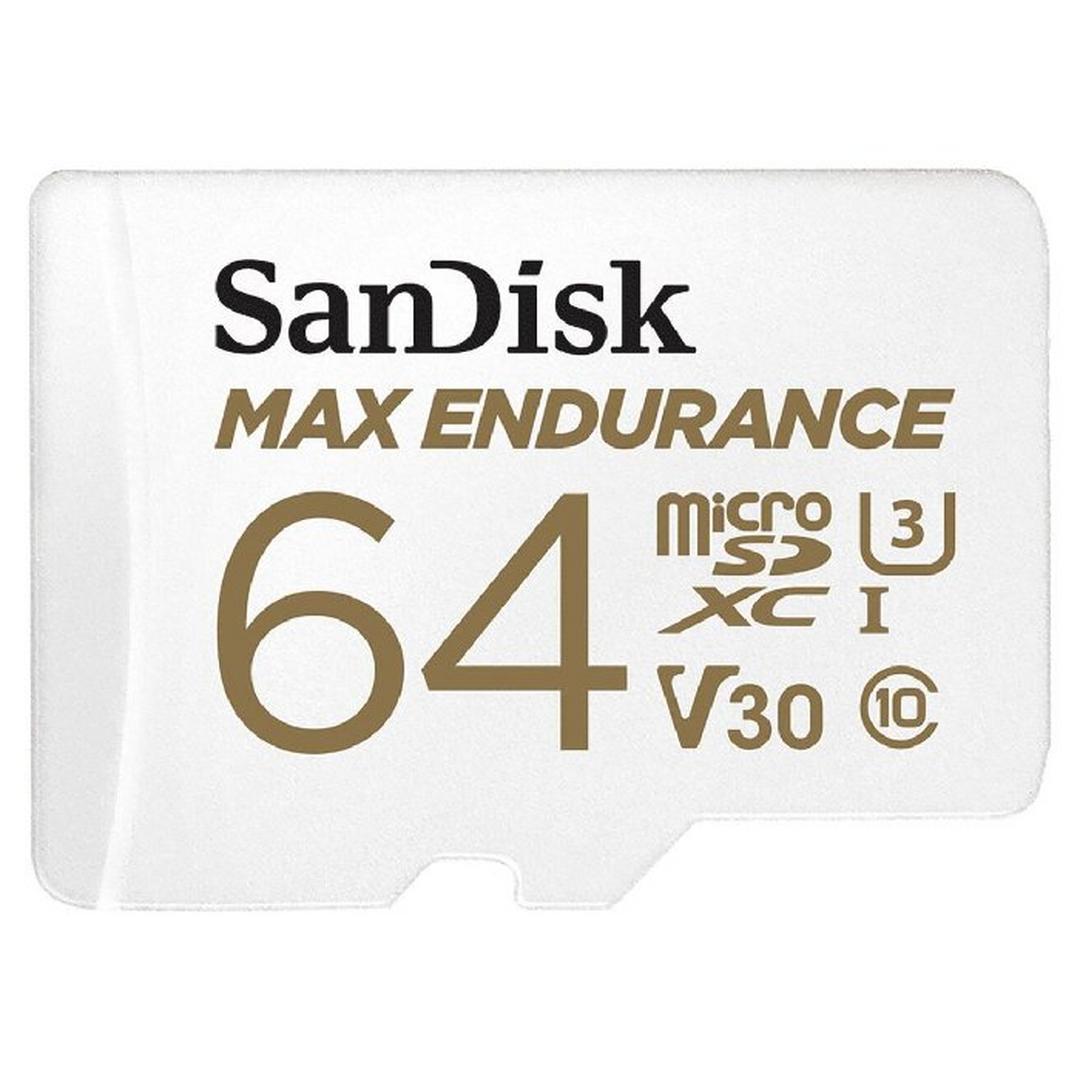 Sandisk Max Endurance Micro SDXC Card, 64GB, SD Adapter, SDSQQVR-064G-GN6IA - White