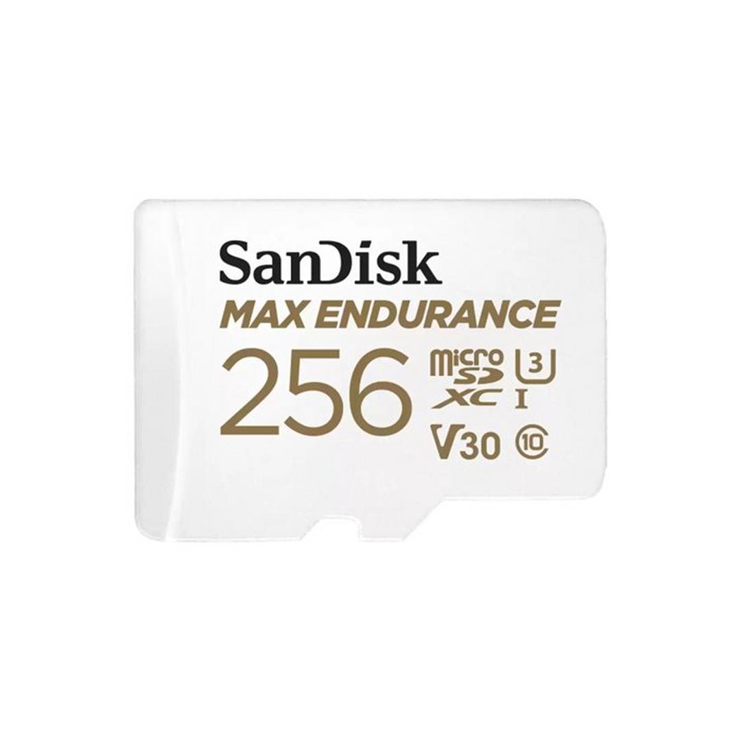 Sandisk Max Endurance Micro SDXC Card, 256GB, SD Adapter, SDSQQVR-256G-GN6IA - White