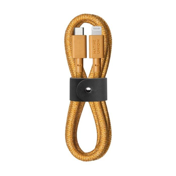 

Native union belt cable usb-c to lightning 1. 2m, belt-cl-kft-2-np – yellow