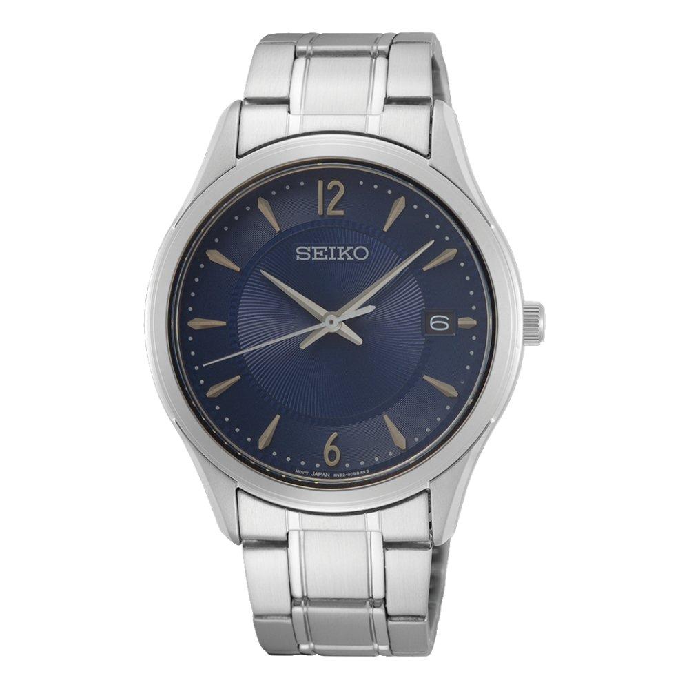 

Seiko regular men's watch, analog, 46. 4mm, stainless steel strap, sur419p1 – silver