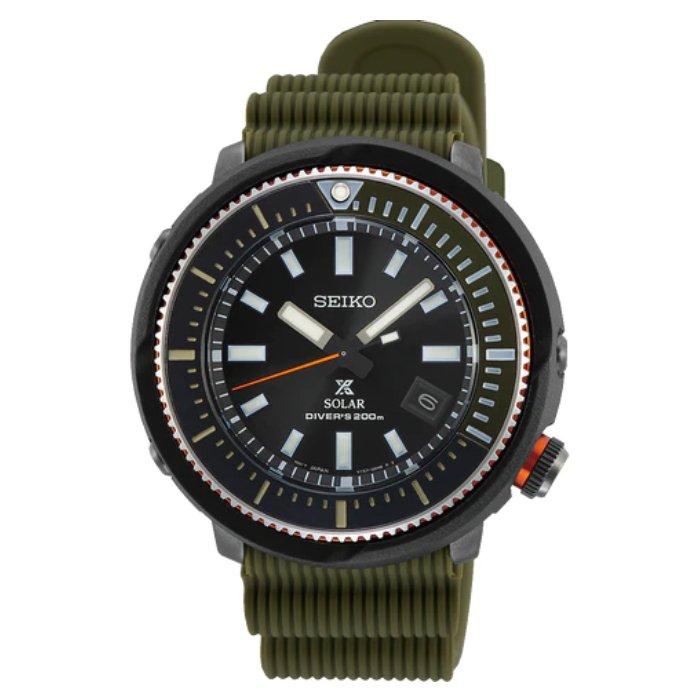 

Seiko prospex mechanical men's watch, analog, 46. 7mm, rubber strap, sne547p1 - green