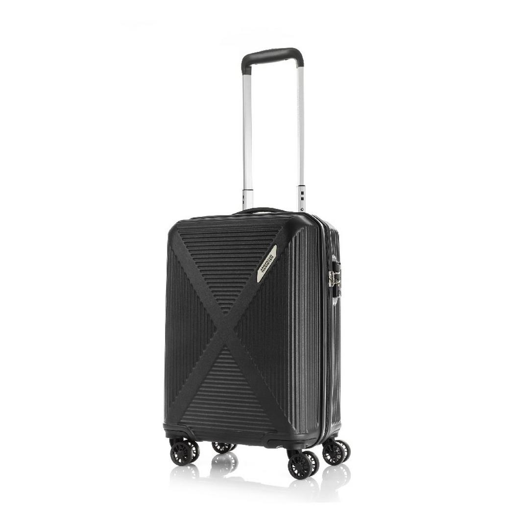American Tourister Cuatro Hard Luggage with Spinner Wheels, 55 cm, HN1X09001– Black