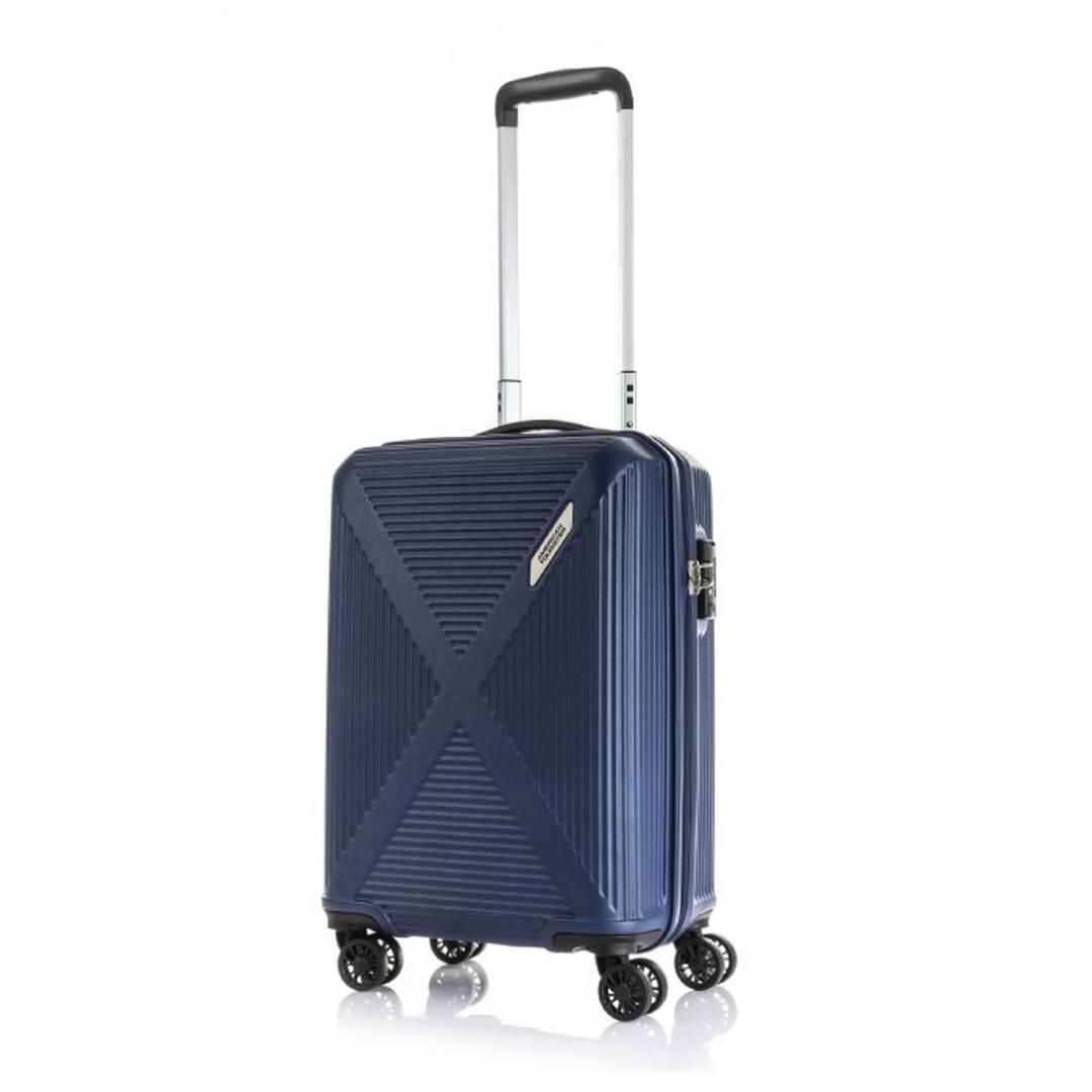 American Tourister Cuatro Hard Luggage with Spinner Wheels, 55 cm, HN1X41001– Navy