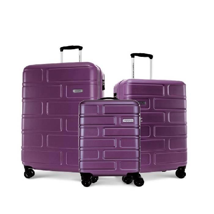 

American tourister bricklane hardside spinner luggage set of 3, ge3x91008 - purple