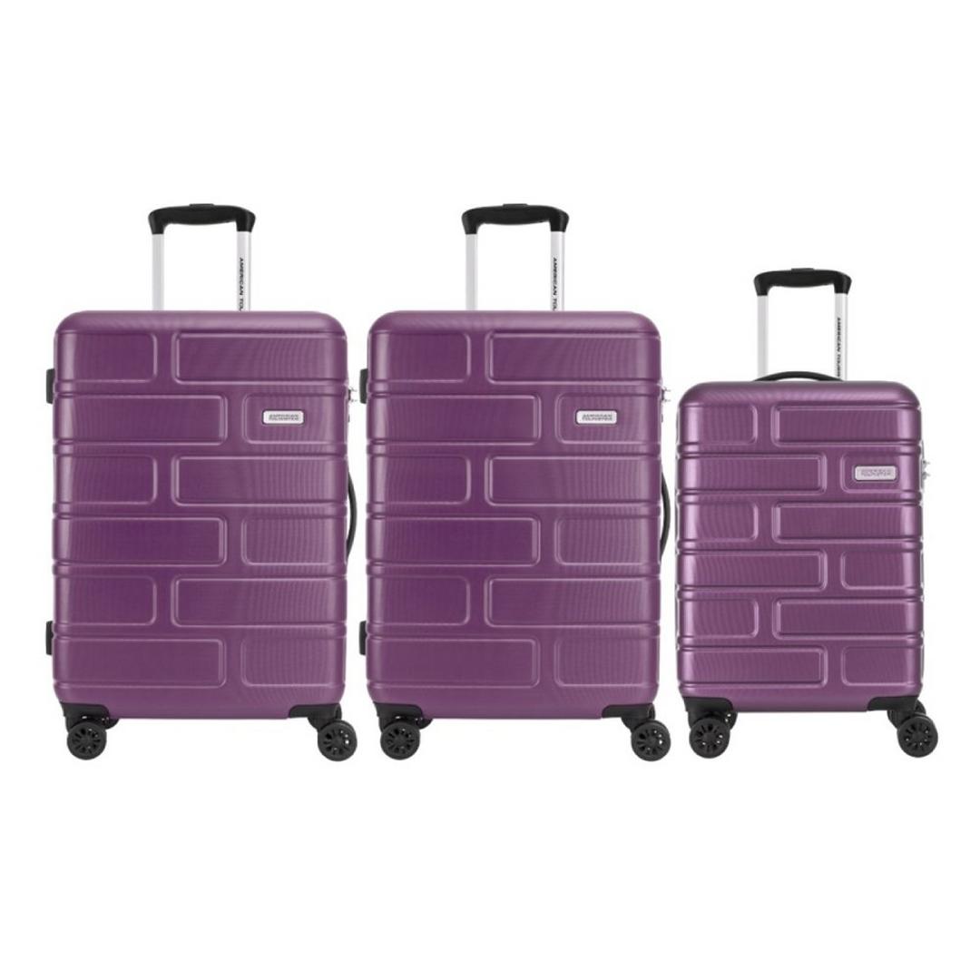 American Tourister Bricklane Hardside Spinner Luggage set of 2 Medium and 1 Small, GE3X91006MMS - Purple