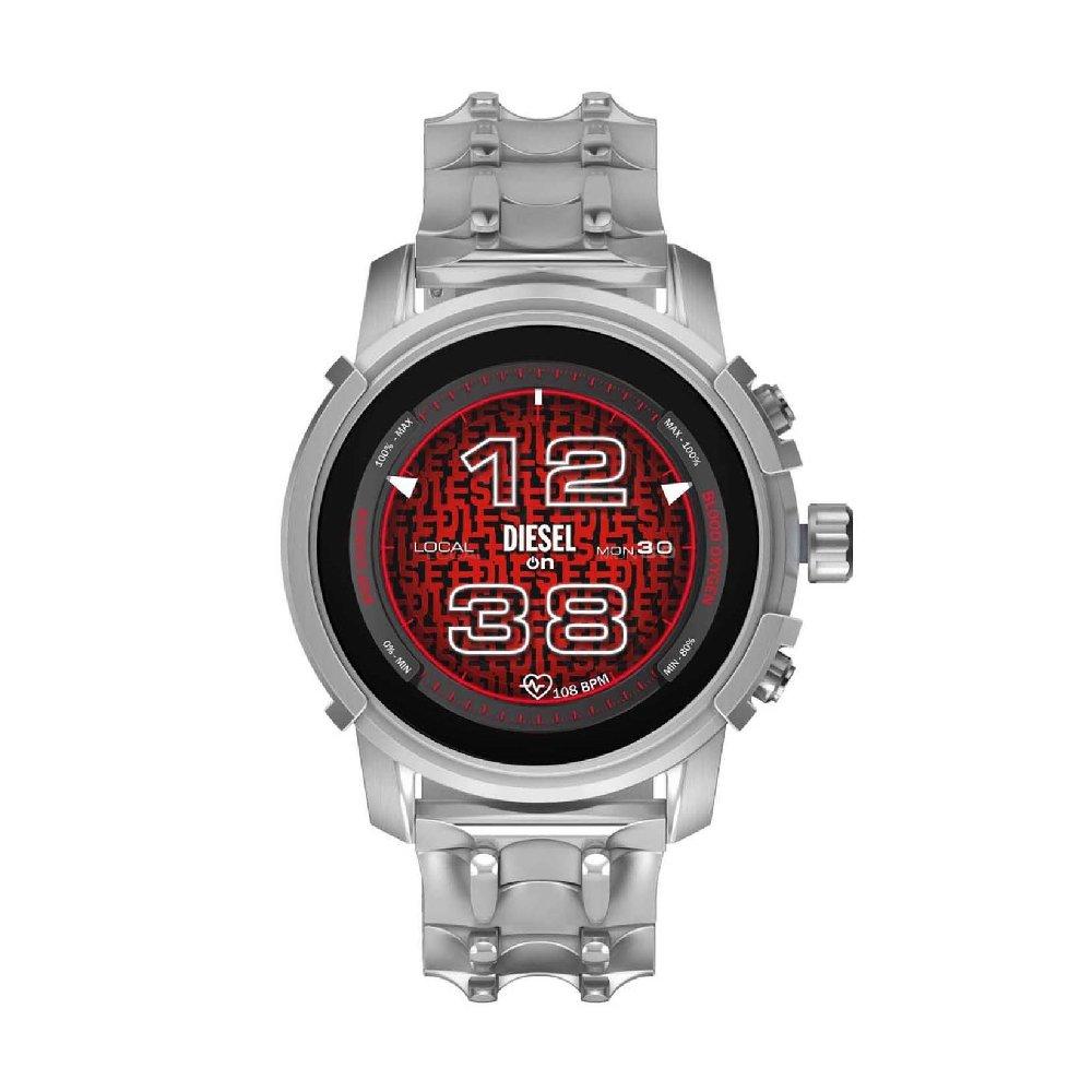 

Diesel smart watch for men, stainless steel band, 48mm, dzt2040 - silver