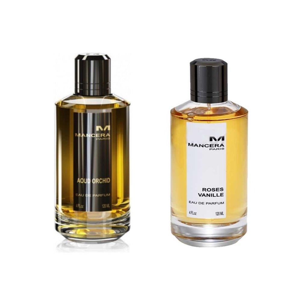 

Mancera roses vanille for women 120ml + aoud orchid for unisex 120ml - eau de perfumes