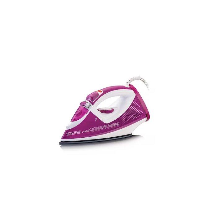 

Black & decker steam iron, 320ml, 2400 w, x2450-b5 - white/purple