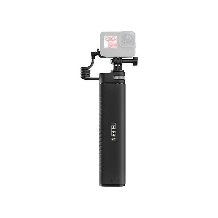 

Telesin rechargeable selfie stick for action cameras & smartphones, te-css-001 - black