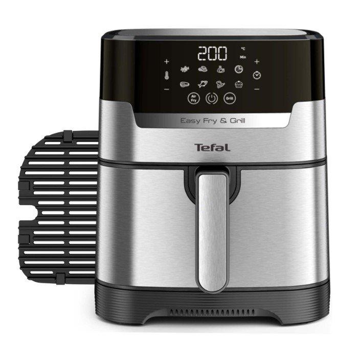 

Tefal easy fry & grill digital 2-in-1 air fryer, 1550w, 4. 2l, ey505d27-black/silver