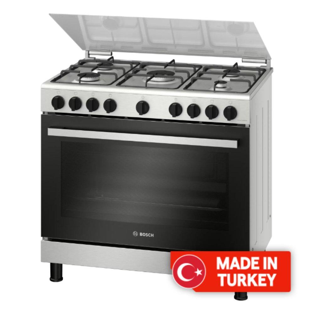 

Bosch series-2 5 burners gas cooker, 90x60cm, hgv1e0u50m - stainless steel