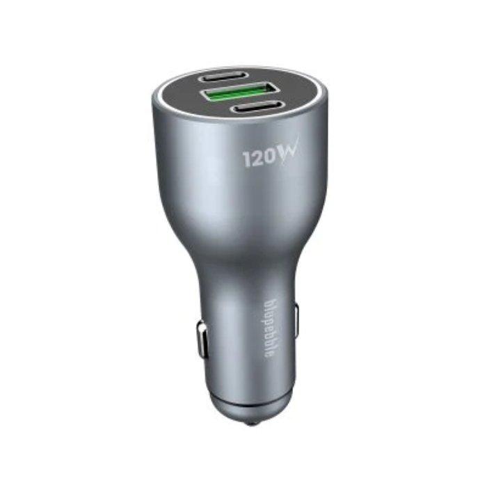 

Blupebble navi power car charger with 2 pd and 1 qc 3. 0, 120w, bp-cc0120-sg- grey