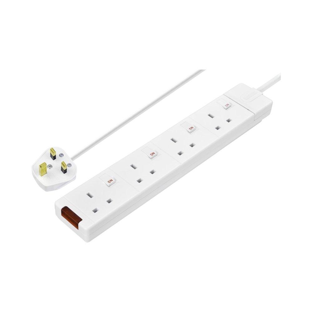 

Masterplug 4 way power extension, 3m, swg43-04 – white