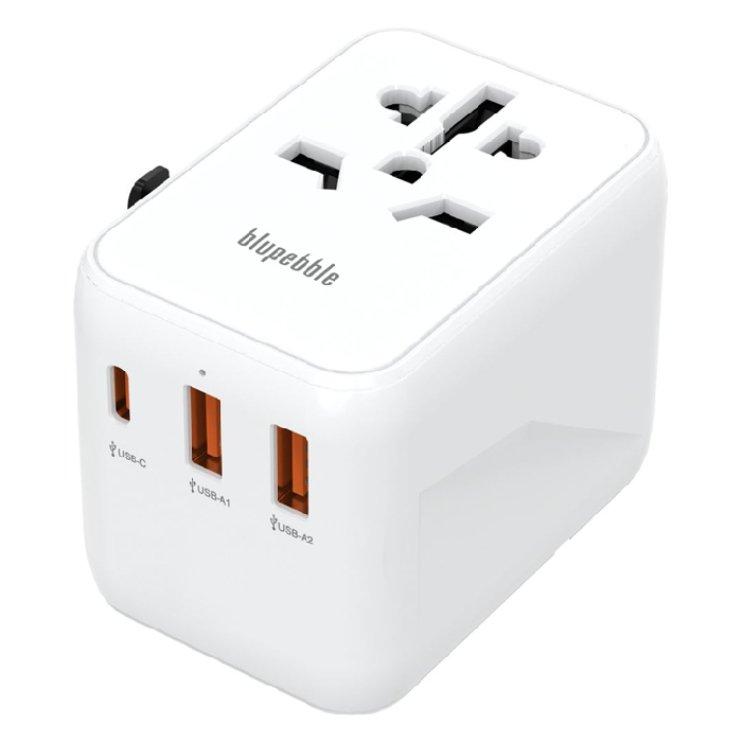 

Blupebble passport 3. 1 world travel adapter with pd 20w, bp-tvl0031-wh - white